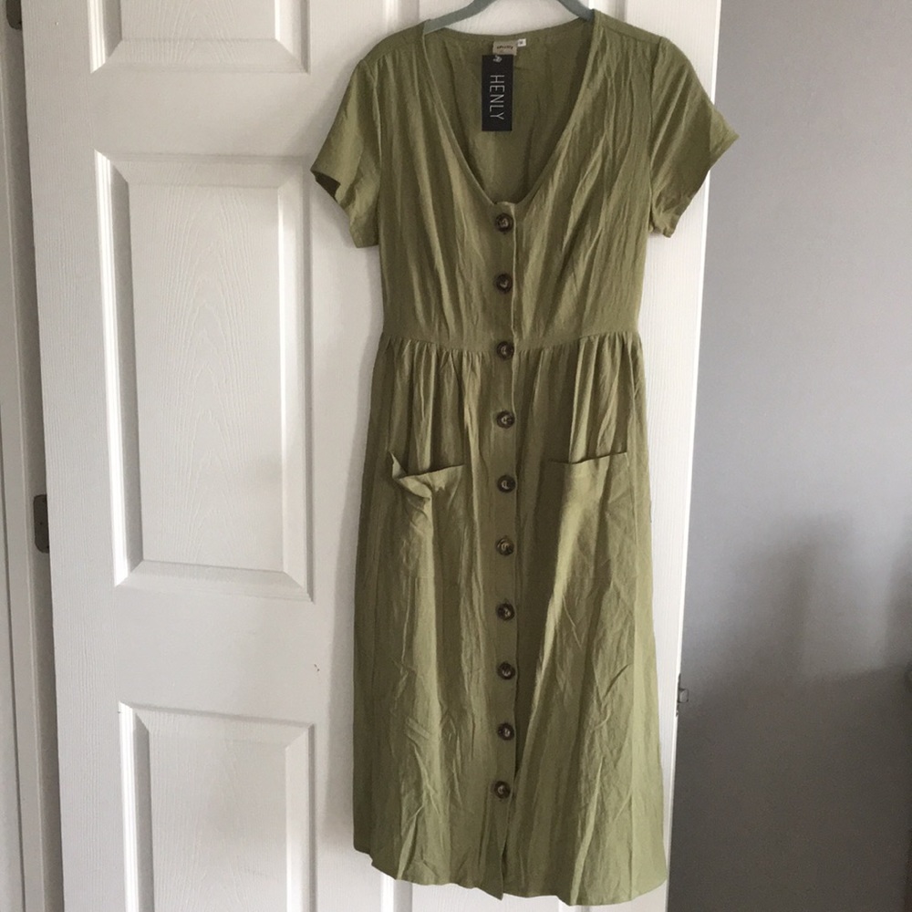 Henly Dress - Chloe Midi in Olive